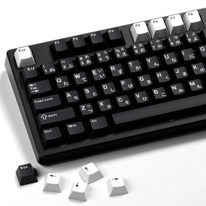 XVX Black White Dual Color Keycap Japan Korean Russian Cherry Profile Front Carving PBT For Magnetic Switch Mechanical Keyboard