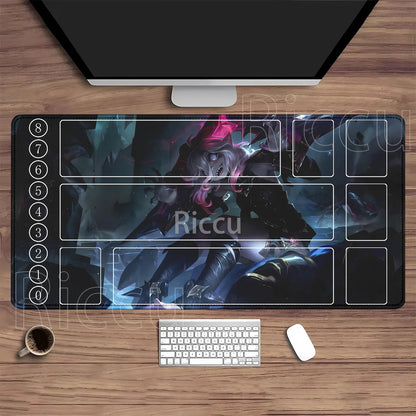 Riftbound LTCG Card playmat League of Mouse Pad Legends Jinx Series LOL 600x350mm overlock Board Game HD Printing XXL Desk Mat
