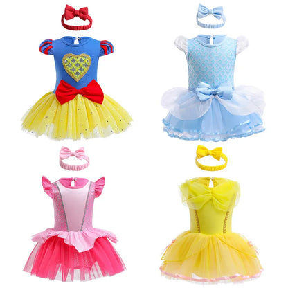 Baby Romper TUTU Dress With Headband Infant Baby Princess Girl Clothes Size 3-18M Cute Design Baby Dress Party Costumes