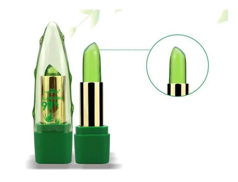 Aloe Vera Lipstick Batom Natural Temperature Change Color Jelly Lip stick Long Lasting Moistourizing Nutritious Lip Balm Makeup