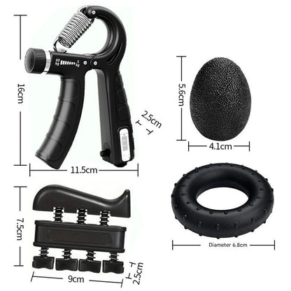5Pcs Grip Trainer Kit Adjustable Hand Gripper,Finger/Hand Strength Exercisers,Stress Ball,Forearm Ring for Muscle Build Fitness