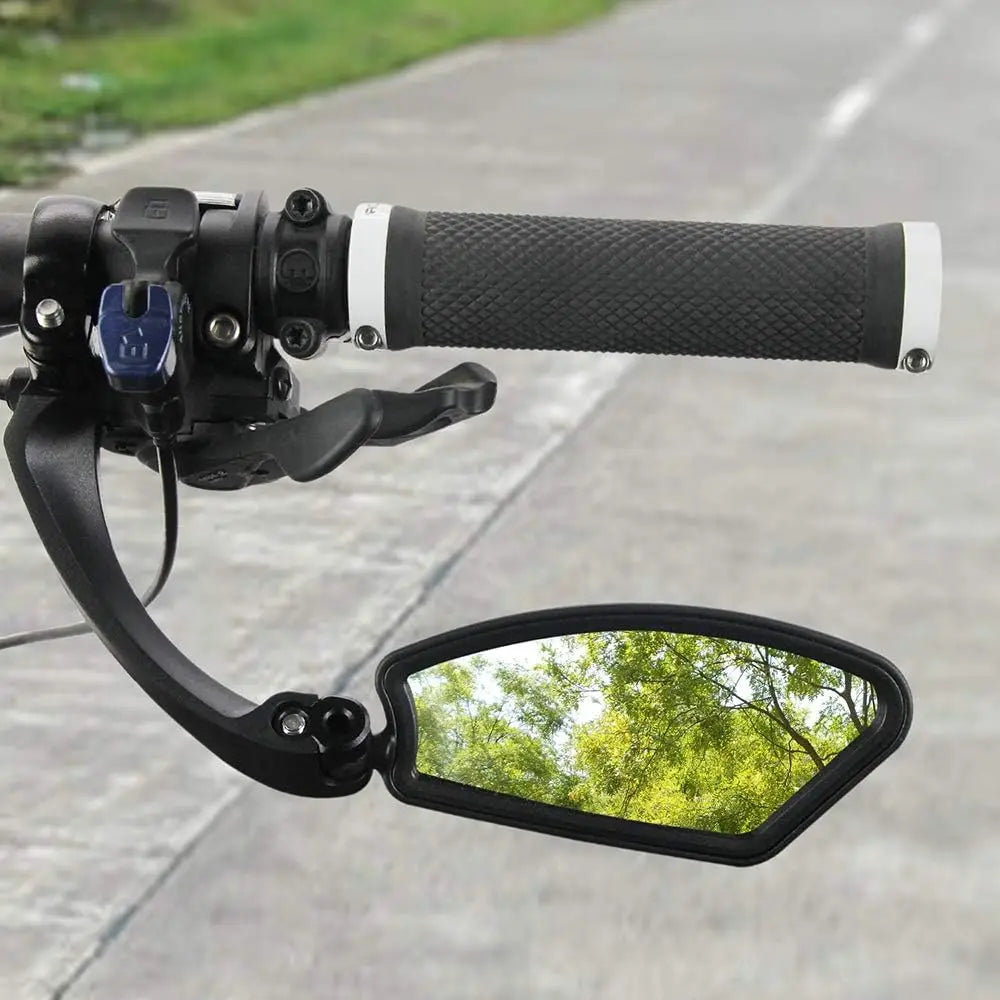 Adjustable Handlebar Bike Mirror, Shatterproof HD Glass Lens, Universal Fit Rearview Bicycle Mirrors, 360° Rotatable, Compatible