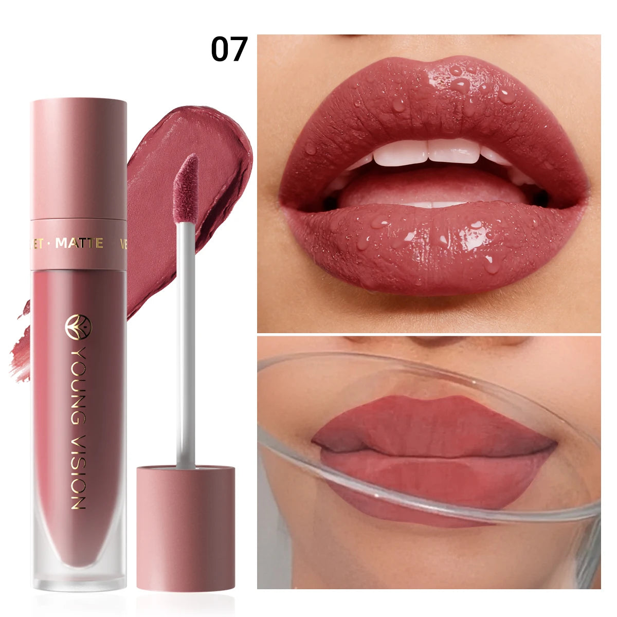 8 Color Nude Brown Matte Liquid Lipstick Velvet Sexy Dark Red Lip Glaze Non-stick Cup Not Easy To Fade Lip Gloss Lipstick Makeup