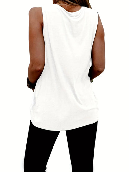 Women's Summer Colorful Dragonfly Print Large Casual Sleeveless Loose Tank Top T-shirt Tank Sleeveless Slim Vest Tops Streetwear