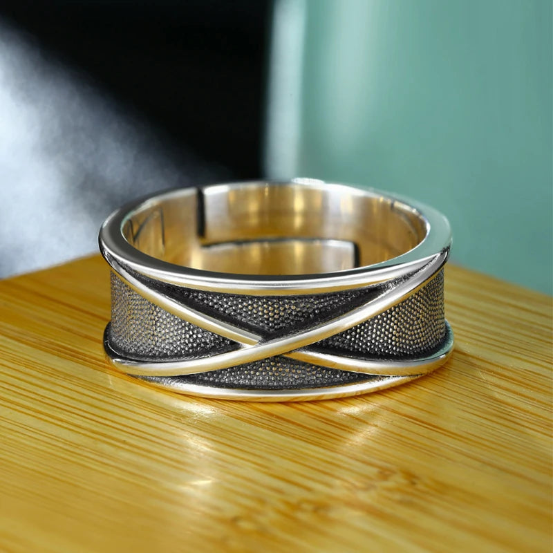 Retro Time Space Goku Black Ring Punk Gothic Open Ring For Men Handmade Unisex Designer Jewelry Accessories Anime Lovers Gift