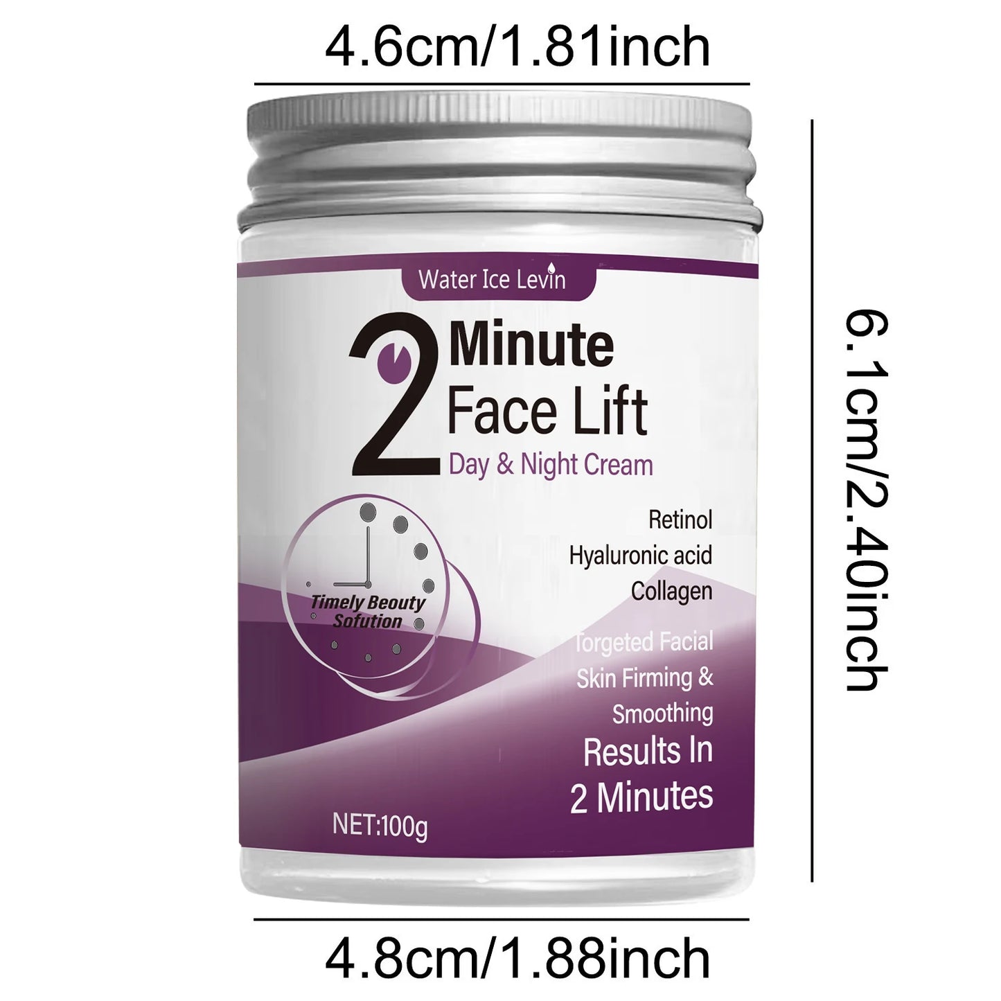 2-Minute Facial Lift Day and Night Cream with Retinol, Hyaluronic Acid, and Collagen - Moisturizing Lotion Suitable for All Light Skin Tones, Fragrance-Free, Absorbs in 2 Minutes