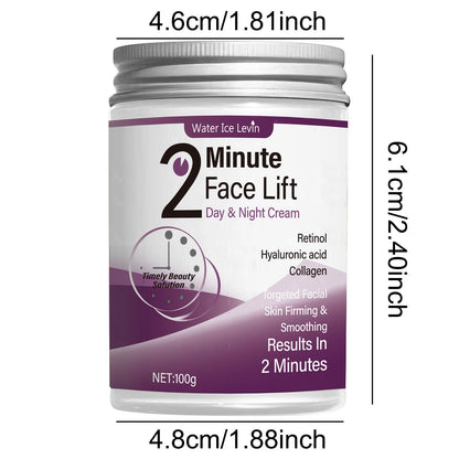 2-Minute Facial Lift Day and Night Cream with Retinol, Hyaluronic Acid, and Collagen - Moisturizing Lotion Suitable for All Light Skin Tones, Fragrance-Free, Absorbs in 2 Minutes