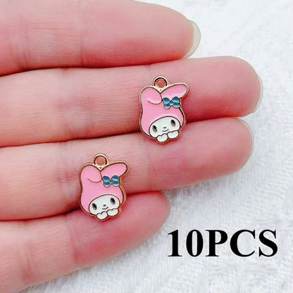 10/14PCS cartoon cute little animal DIY handmade jewelry accessories alloy drip pendant earrings earrings jewelry