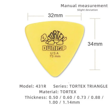 10pcs Delrin Dunlop Guitar Picks 0.5/0.6/0.73/0.88/1.0/1.14MM Anti-slip Style Electric Guitar Picks Triangle Picks