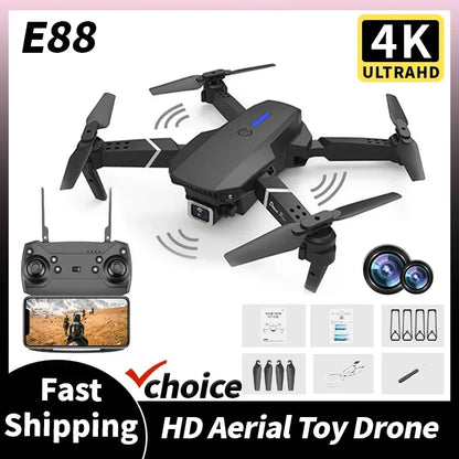 New E88 Pro RC Drone 4K 1080P Wide Angle Dual HD Camera Foldable Quadcopter WiFi FPV Altitude Hold