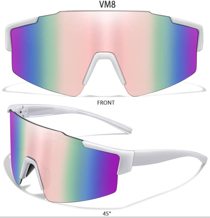 LOISRUBY Band New Style Cycling Sunglasses Sports Bike Glasses Men Women Mtb Bicycle Eyewear Large Windproof Eyewear UV400