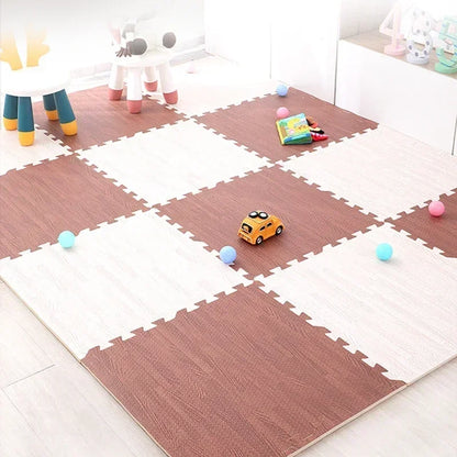 8/16Pcs Wood Baby Play Mat Floor Rug Thickened Foam Floor Children's Non-slip Crawling Pad Suitable for Living Room and Bedroom