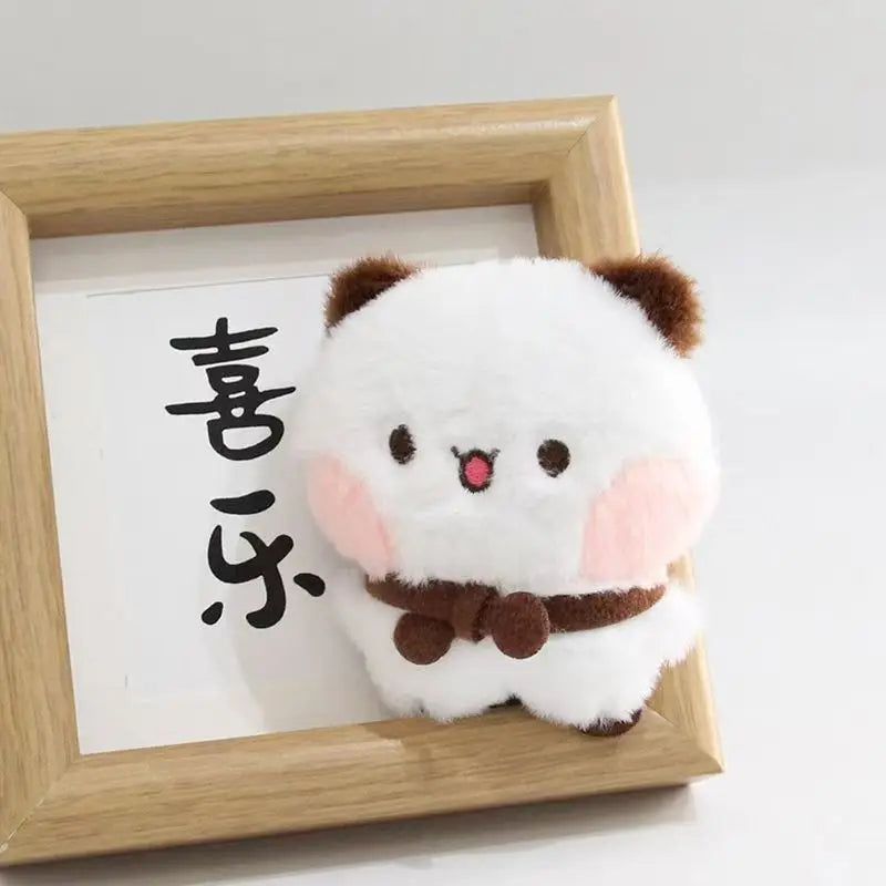1/2Pcs New Panda Bubu and Yier Plush Pendant Keychain Dolls Cute Cartoon Panda Bear Key Ring Backpack Pendant Couple Gifts