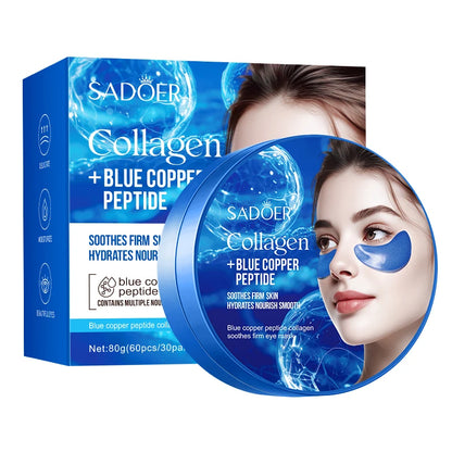 60pcs SADOER Caffeine Crystal Collagen Eye Mask Anti Dark Circles Ant -Aging Anti Wrinkles Moisturizing Eye Patches Skin Care
