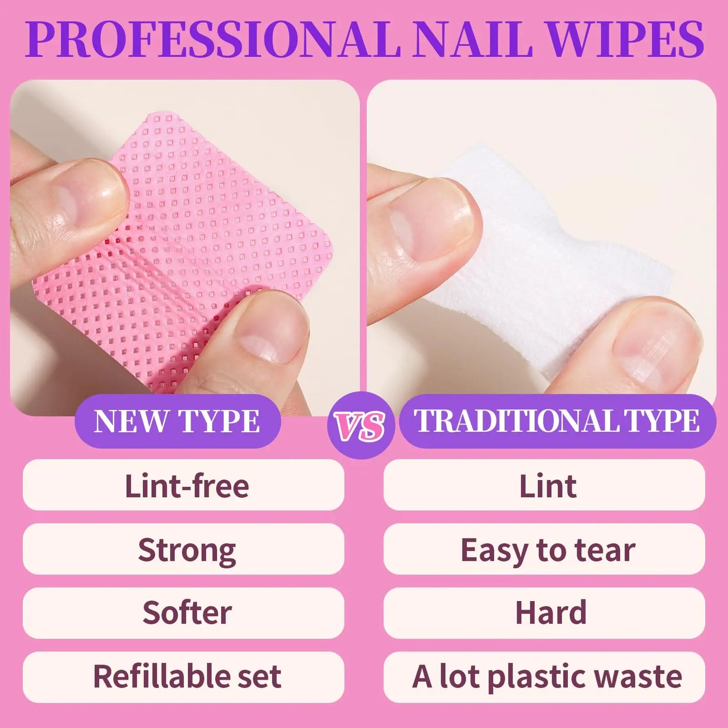 YIKOOLIN 200 Pieces Lint-Free Nail Wipes Eyelash Glue Wipes Nail Polish Removal Wipes for Professional Eyelash Extension Product