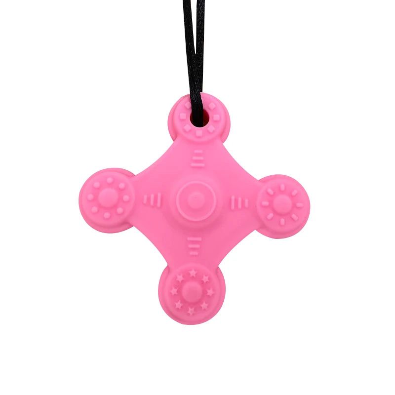 1pcs Silicone Teether Kids Chew Necklace Sensory Chewy Pendant Oral Motor Toys Therapy Tools for Autism Children's Goods