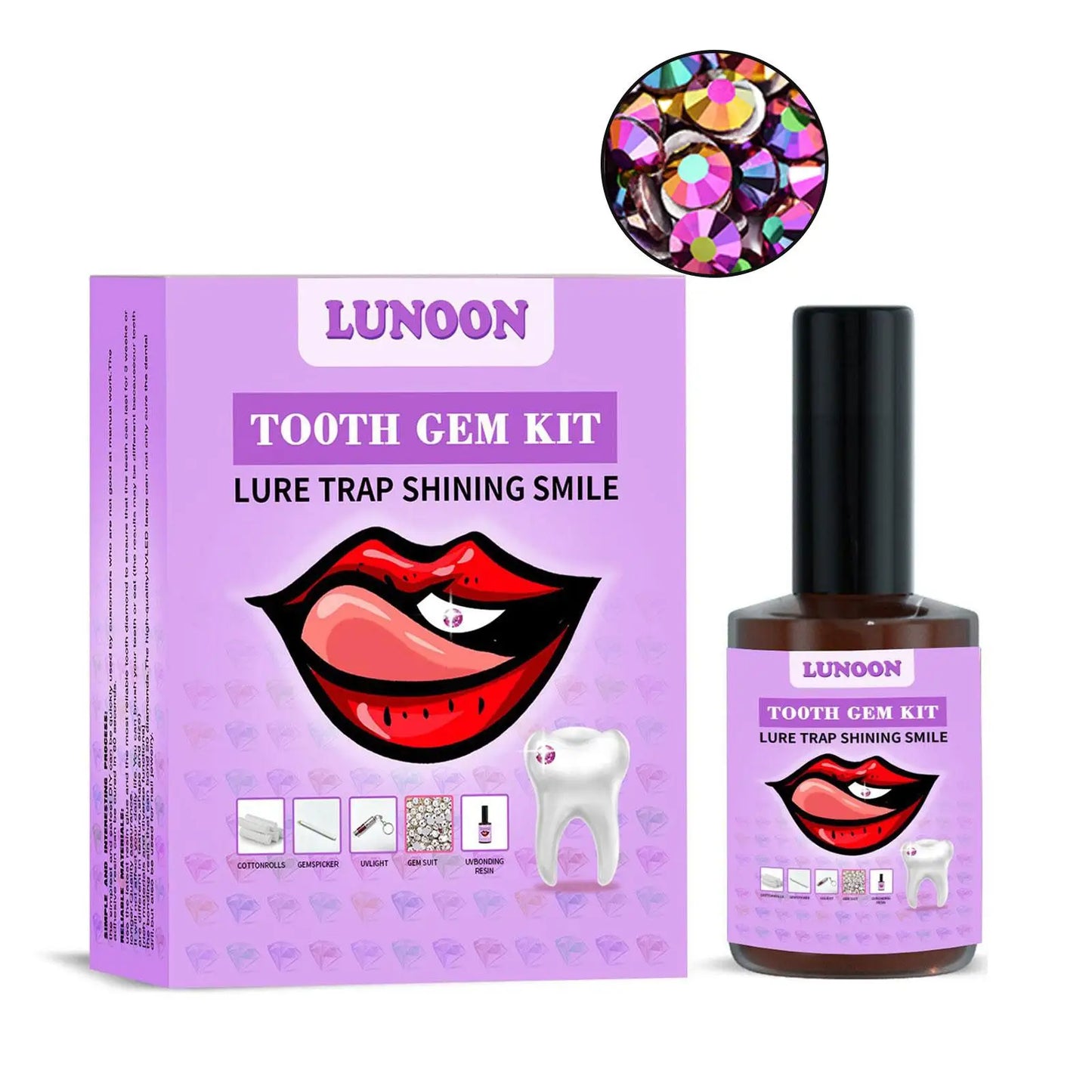 Tooth Jewelry Kit DIY Teeth Gems Set 7ml Glues Light Firm Reliable Clear Precious Stone Crystal Tooth Ornaments Jewellery