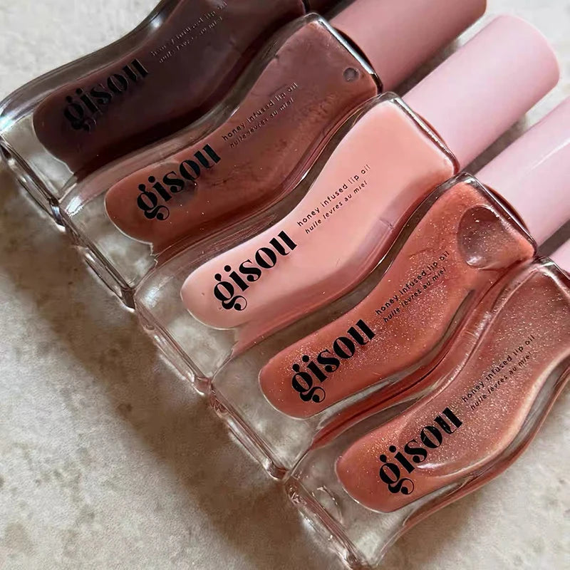 Gisou New Colors Full Range Of Long-lasting Moisturizing Raspberry Swirl Lip Oils Lip Gloss Care Lip Plumping Exfoliating Gloss