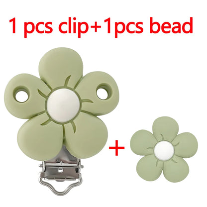 1/3/10pcs Silicone Flower Pacifier Clips Food Grade Teethers For Baby DIY Baby Soother Nursing Pacifier Chain Accessories