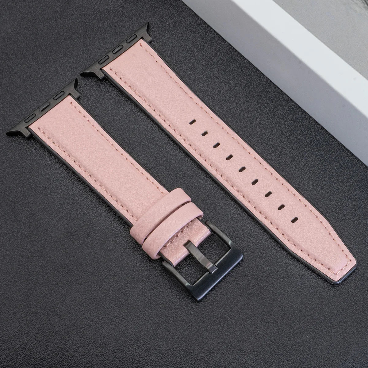 Leather Band Strap for Apple Watch Band Ultra 3 49mm 11 10 9 8 7 46 45 41mm High Quality for IWatch Series 6SE54 44 40mm Correa