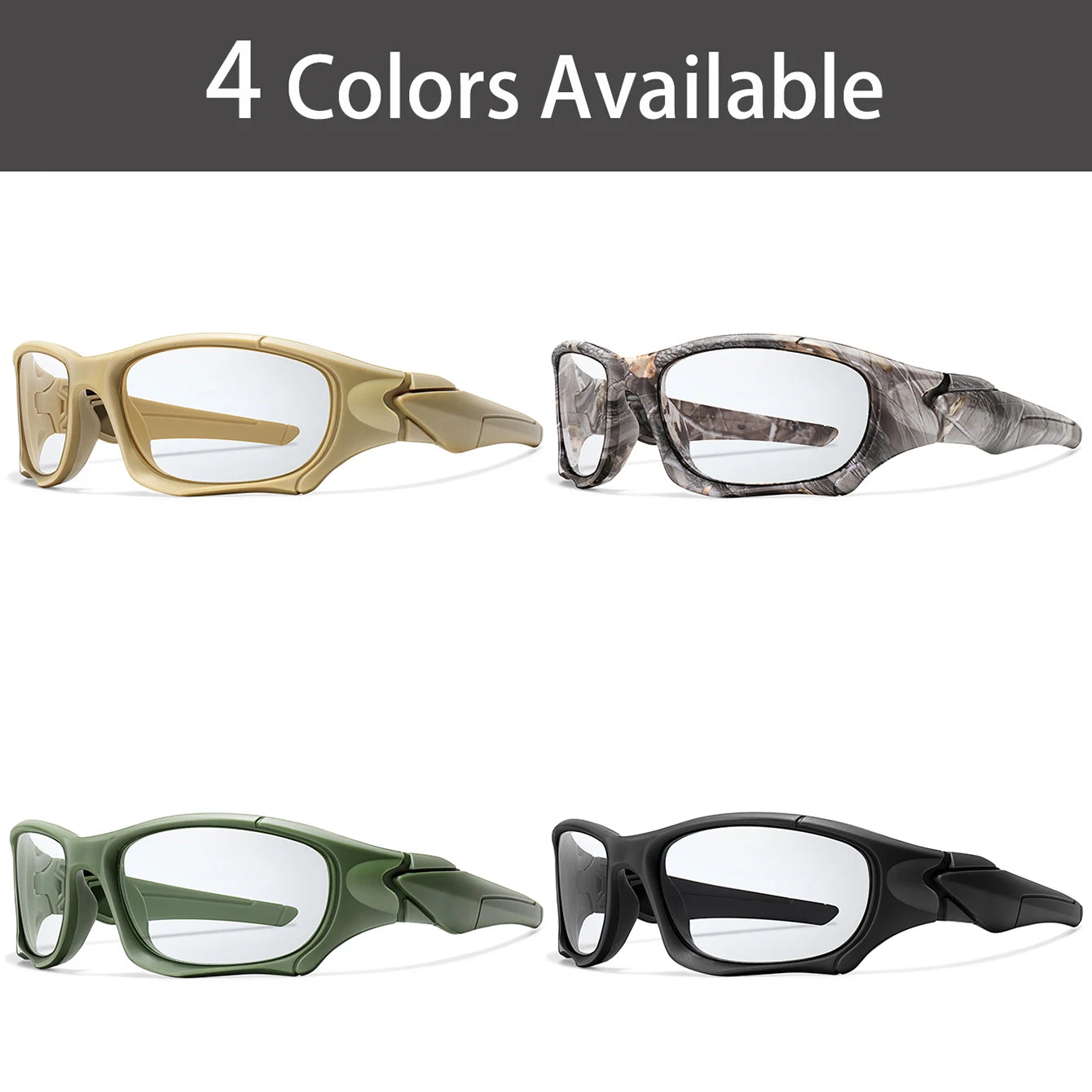 Photochromic Cycling Sunglasses Men Outdoor Sports Tactical Camouflage Goggles Vintage Driving Riding Fishing Windproof