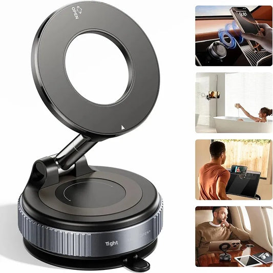 360° Rotating Vacuum Magnetic Car Phone Holder New Model Dashboard Glass Mount Multi-Scenario Automotive Navigation Stand