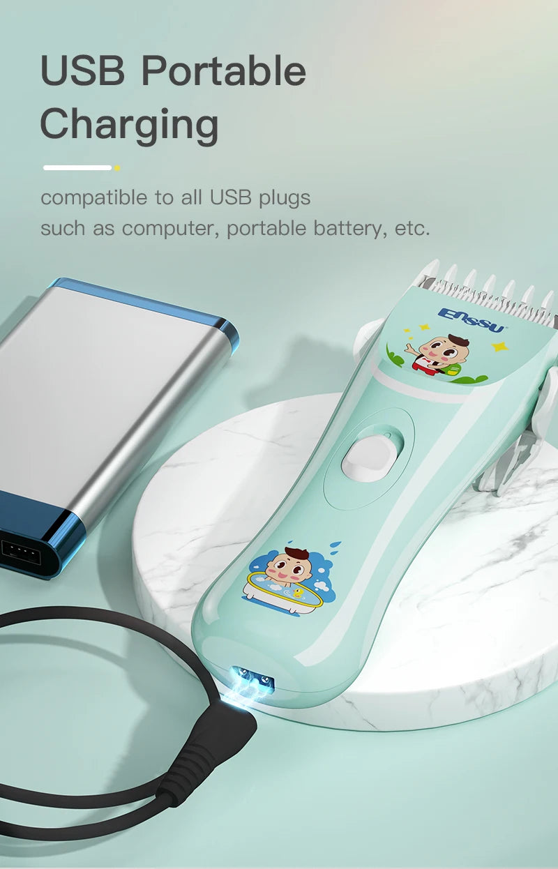 Vacuum Hair Clippers for Kids & Men Rechargeable Cordless Hair Cutting Machine with Safe Ceramic Blade Waterproof Hair Trimmers