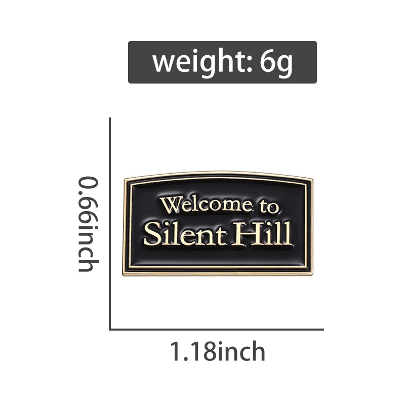 Welcome to Silent Hill Brooch Enamel Pins Horror Film Game Badge Metal Brooch Lapel Badge Punk Jewellery Backpack Accessory Gift