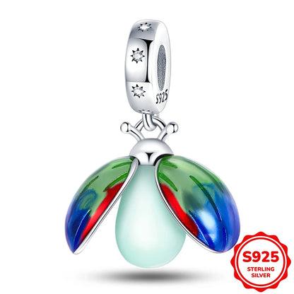 Charms Silver 925 Ladybugs and Cherry Strawberries Pendant Bead Fit 3mm Bracelet Bangle Necklace For Women Luxury Jewelry Making