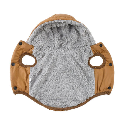Warm Fleece Dog Coat Hoodie For Small Medium Dogs Winter Puppy Clothes Jacket With D-ring Thick Cozy Pug Dachshund Parka Costume