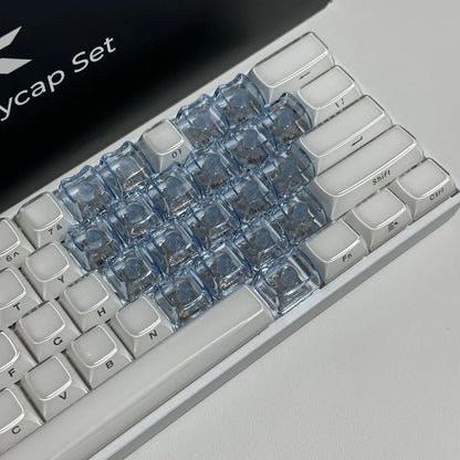 20pcs 1U Keycaps with Unique Cats Head MAO Transparent Keycap Comfort Typing PBT No Engraved Keycap DIY Keyboards For Aula Ajazz