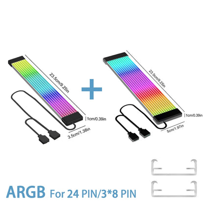 Computer Case Bendable ARGB Light Board, Suitable For Graphics Card 24pin/8pin/2x8pin/12VHPWR/Motherboard Decorative Light Strip