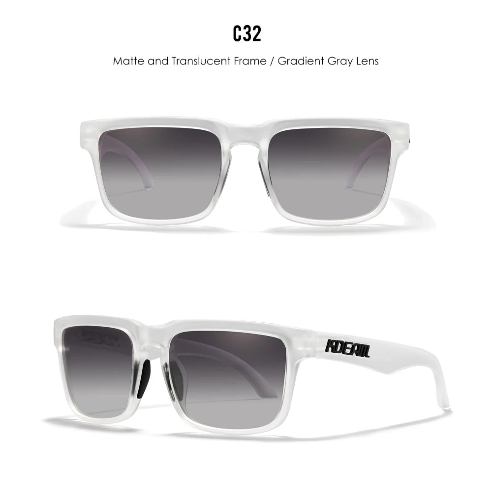 KDEAM Men's Polarized Sunglasses Square Casual Outdoors Sun Glasses Women Unisex Sunglass For Couple With Zipper Case