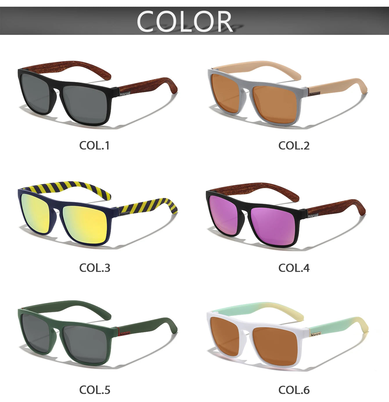 Retro Style Square Frame Polarized Cycling Sunglasses Men Night Vision Car Driving Sunglass Dirt Bike Motorcycle Glasses UV400