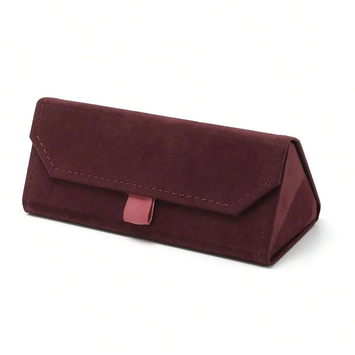 1pc Velvet Triangle Folding Glasses Women Case Elegant Sunglasses Case Purse Hard Men Soft Elegant Reading Glasses Box Glasses C