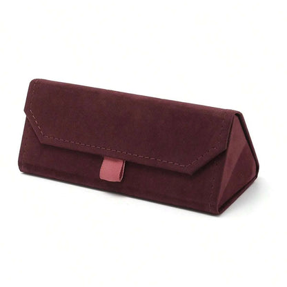 1pc Velvet Triangle Folding Glasses Women Case Elegant Sunglasses Case Purse Hard Men Soft Elegant Reading Glasses Box Glasses C
