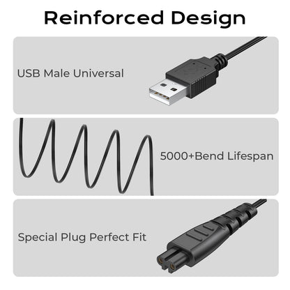 5V 1A Charging Cable For Remington Shaver HC5870 HC4250 PF7500 PF7600 PG6250 PG6255 PG6170 PG6171 XF8550 XF8700 XR1400 XR1430