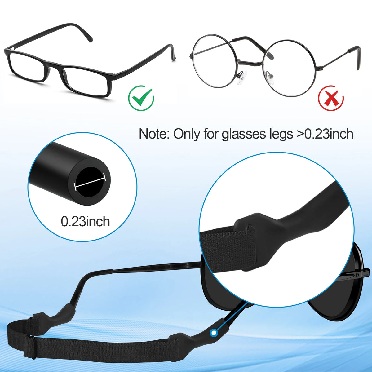 1-6pcs Eyeglass Anti-Loss Lanyard Sports Glasses Elastic Rope Chain For Kids Adult Glasses Elasticity Strap Retainer Cord Holder