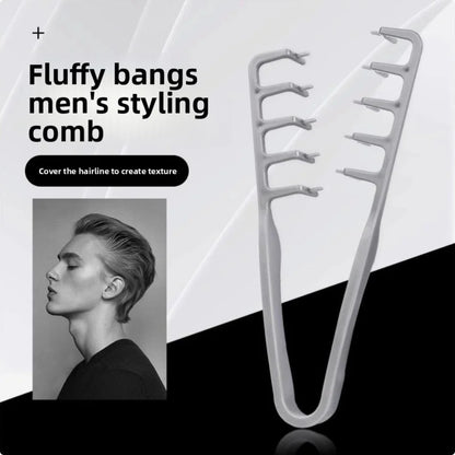 Men's Textured Styling Comb Z Shape Hair Root Lift Volumizing Comb for Fluffy Hairstyle,Seam Covering Bangs Hairdressing Tool