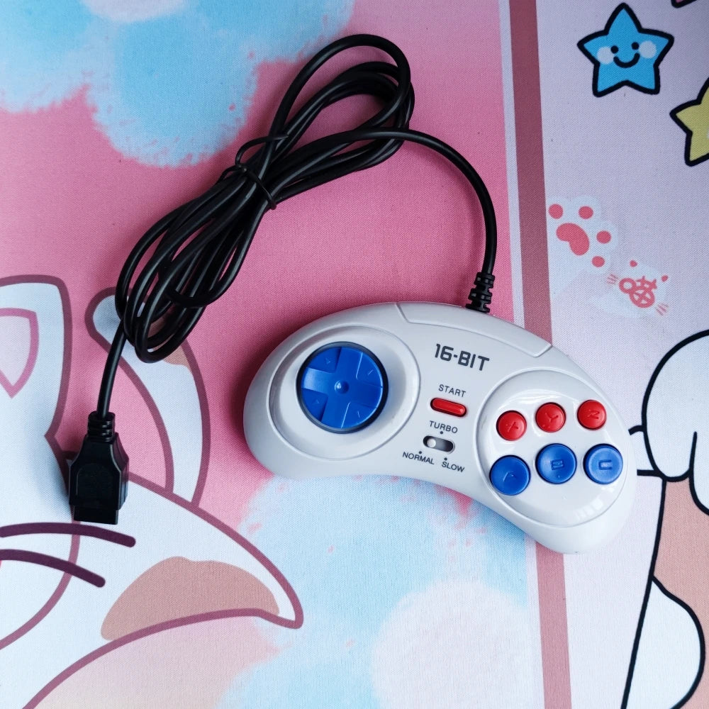 White Black 9 Pin Wired Gamepads For Sega MegaDrive Game Console 16 bit Controller For Genesis MD Gamepad Handle Support Turbo
