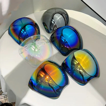 KAMMPT Huge Sports Goggle Men Futuristic Mirror Outdoor Cycling Protective Sunglasses Women Trendy Wrapped Round Anti-UV Shades