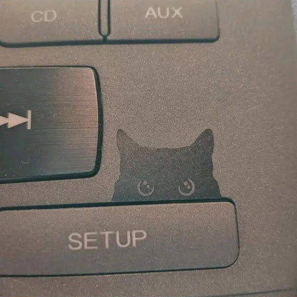Cat Peeker Decal, Car Decal, Black Cat Peeker Sticker, Blank Button, Vinyl Decal, Car Stickers, Vinyl Stickers, Eject Sticker