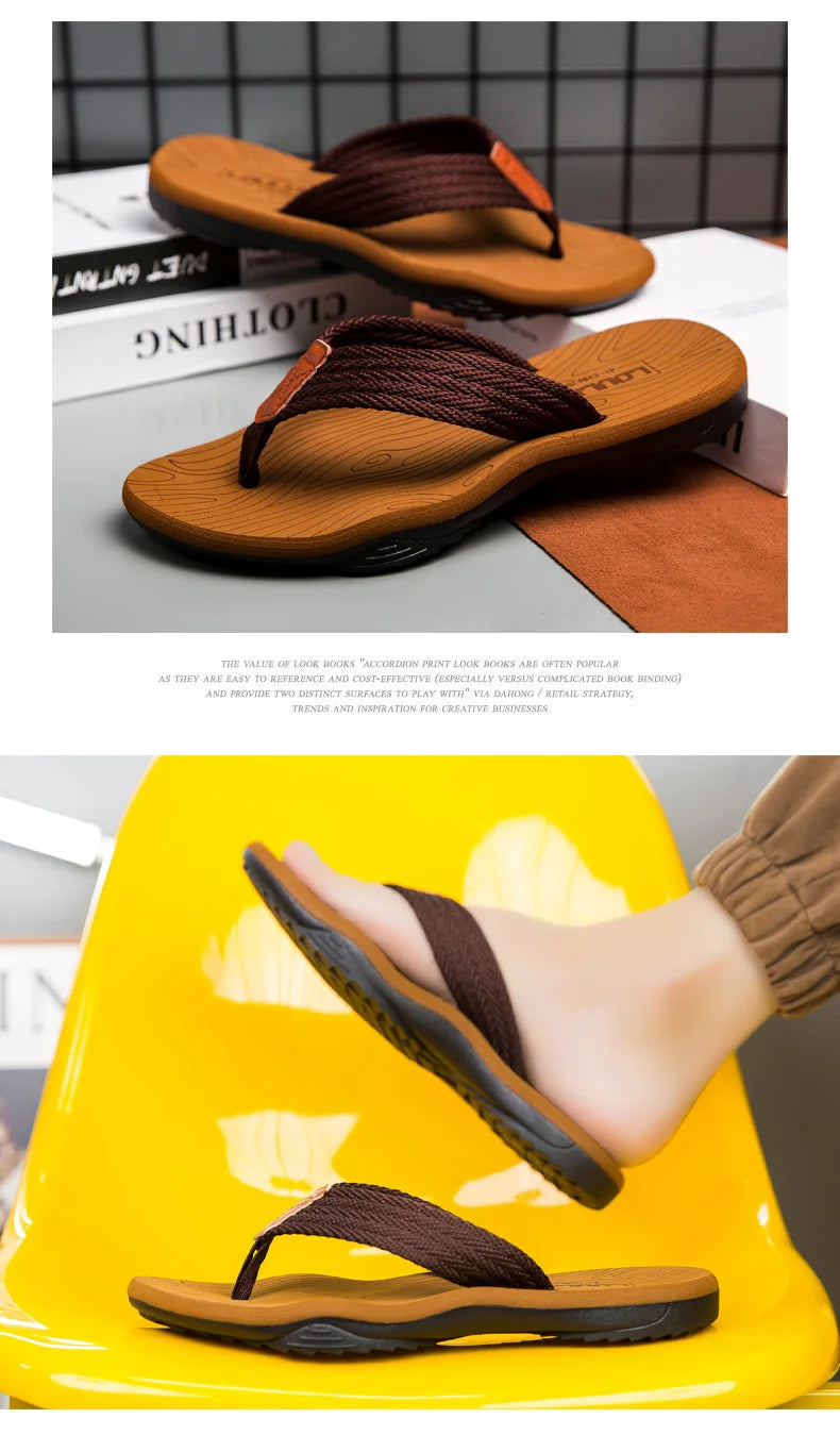 MEN Flip flop Comfortable Breathable Slip-On Sandals for Men Casual Summer Footwear