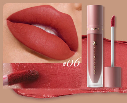 8 Color Nude Brown Matte Liquid Lipstick Velvet Sexy Dark Red Lip Glaze Non-stick Cup Not Easy To Fade Lip Gloss Lipstick Makeup
