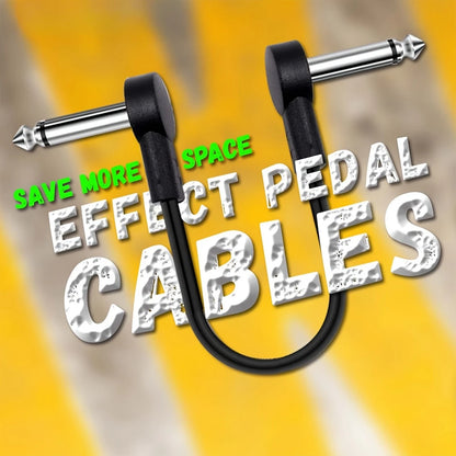 Miwayer Guitar Effect Pedal Flat Patch Cables 5 Inch Length with 1/4 Inch Right Angle Connectors Patch Cable Kit 1 Packs