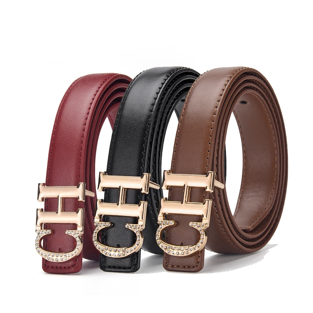 Retro Women's Automatic Buckle Belt Simple And Trendy Women's Jeans Casual Pants Belt Fashionable Women's Clothing Accessories
