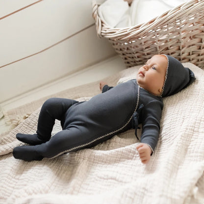 Ali layette SS26 Trimming Ribbed Cotton Family Matching Collection hat  blanket Rompers Sets