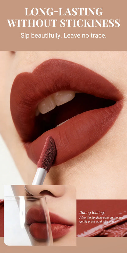8 Color Nude Brown Matte Liquid Lipstick Velvet Sexy Dark Red Lip Glaze Non-stick Cup Not Easy To Fade Lip Gloss Lipstick Makeup