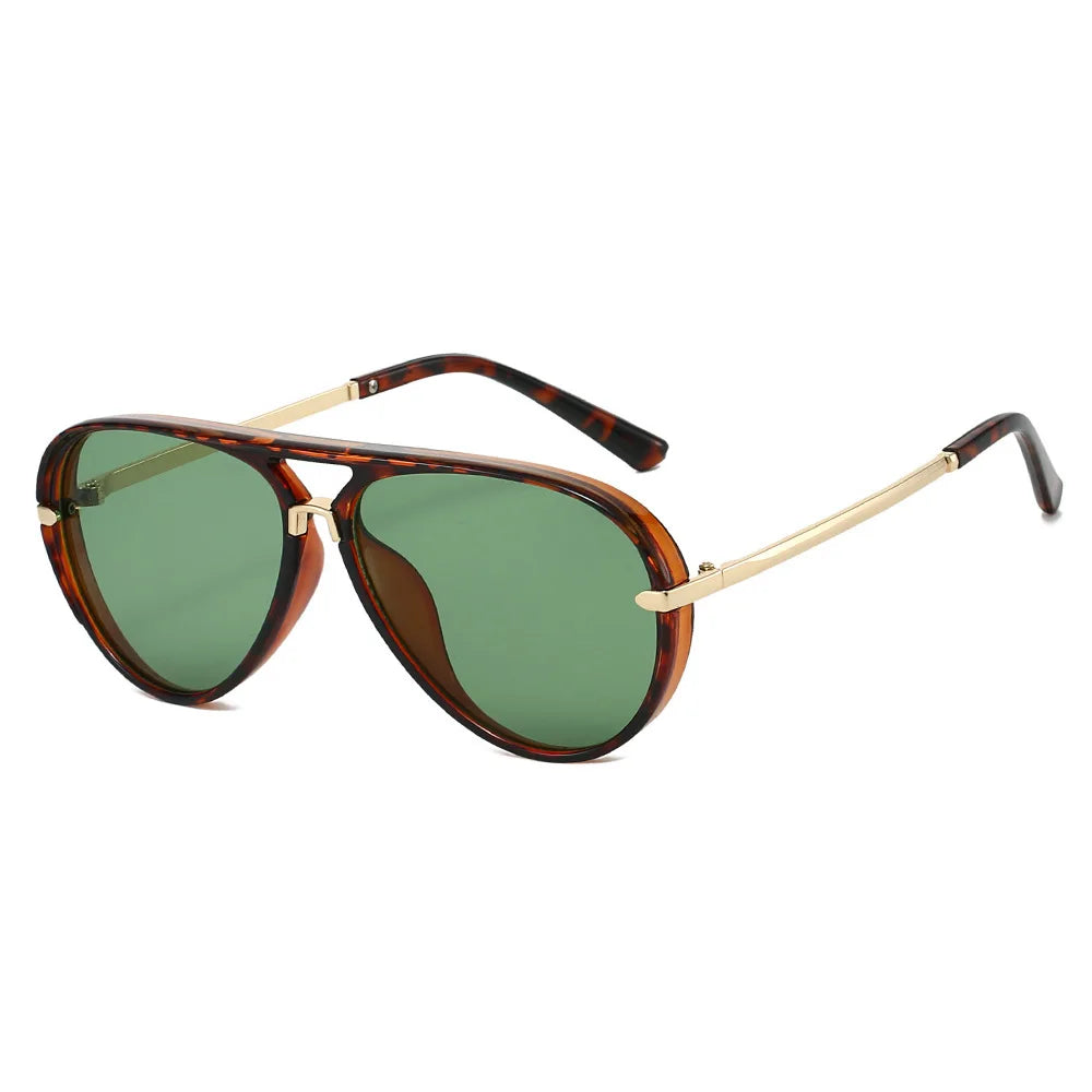 Trendy Oversized Pilot Sunglasses Women Men Vintage Retro Classic Designer Sun Glasses UV400 Protection Fashion Ladies Shades