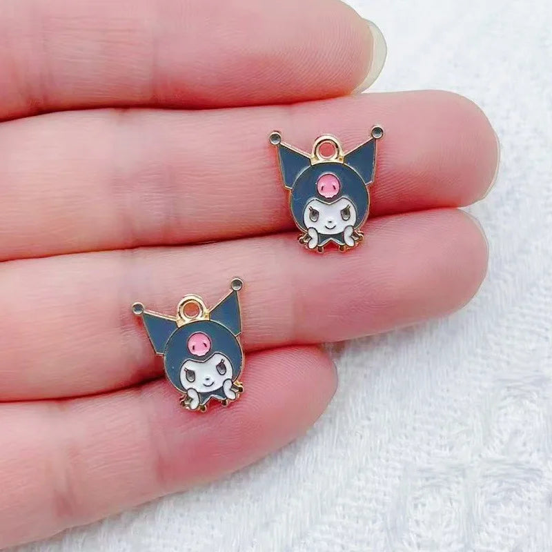 10/14PCS cartoon cute little animal DIY handmade jewelry accessories alloy drip pendant earrings earrings jewelry